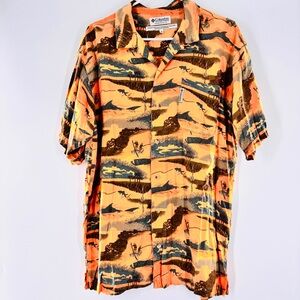 Columbia sportswear fish print  comfort shirt size medium
